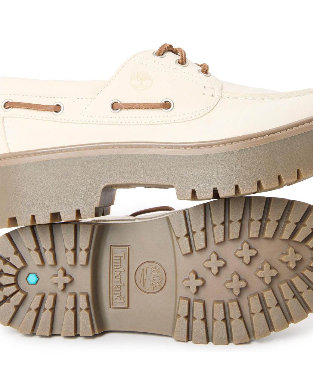 Timberland White Stone Street Natural Nubu Boat Shoes