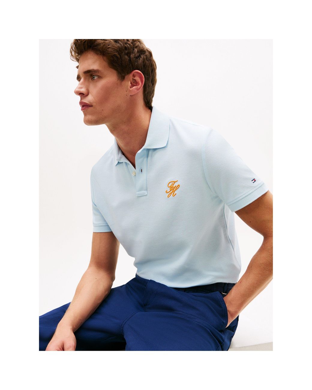 Tommy Hilfiger Blue Short Sleeve Polo Shirt for men