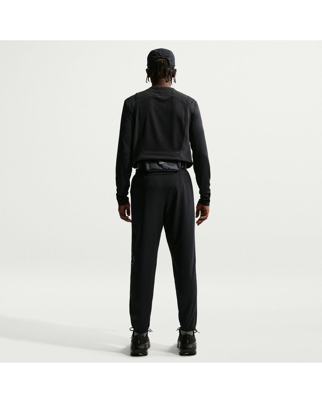 Nike Black Miler Woven Performance Tracksuit Bottoms for men