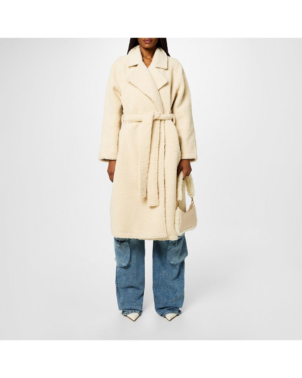 GOOD AMERICAN Natural Soft-Touch Teddy Coat