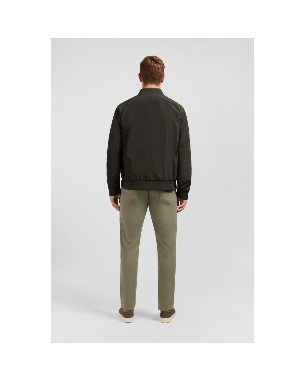 Eden Park Green Khaki Water-Repellent Zip Jacket for men