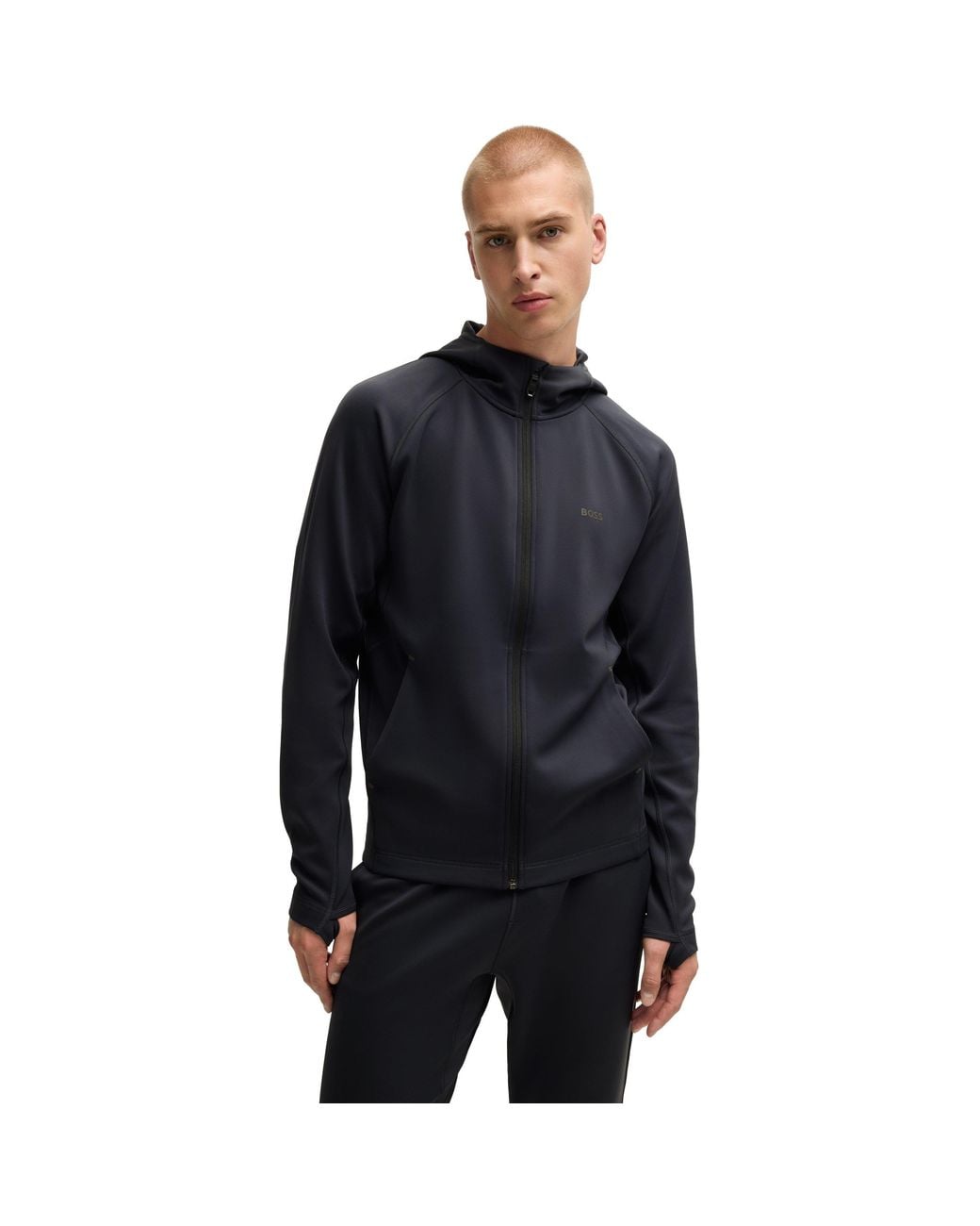 Boss Blue Sicon Active Moisture-Wicking Tracksuit Top for men