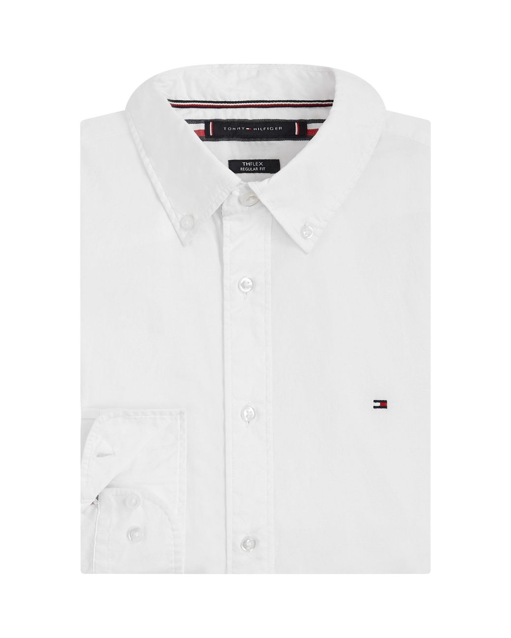 Tommy Hilfiger White Core Flex Long Sleeve Poplin Shirt for men