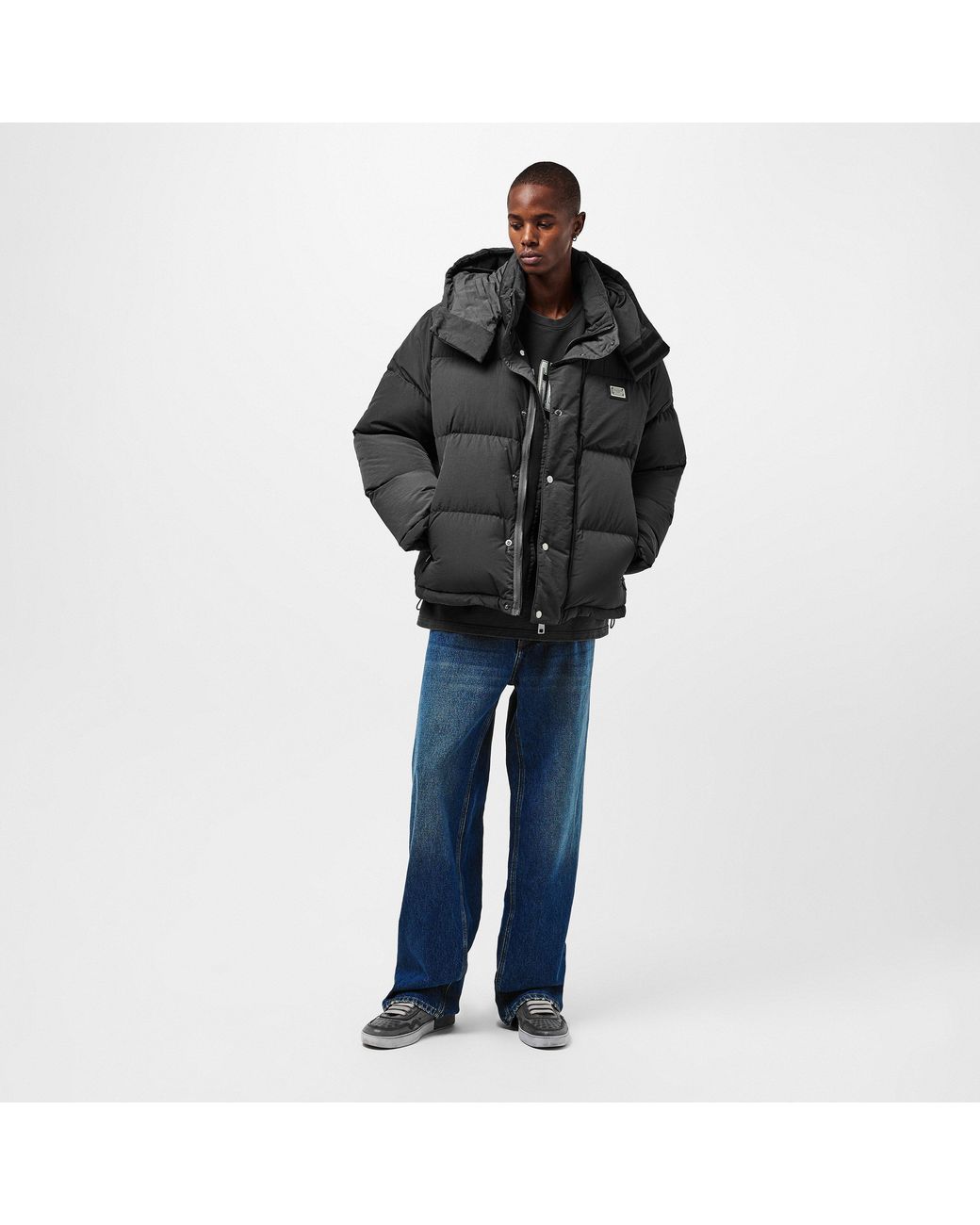 Dolce & Gabbana Gray Short Quilted Puffer Jacket for men