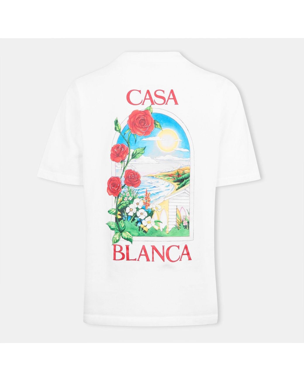 Casablanca White Casa Days Print Oversized T-Shirts