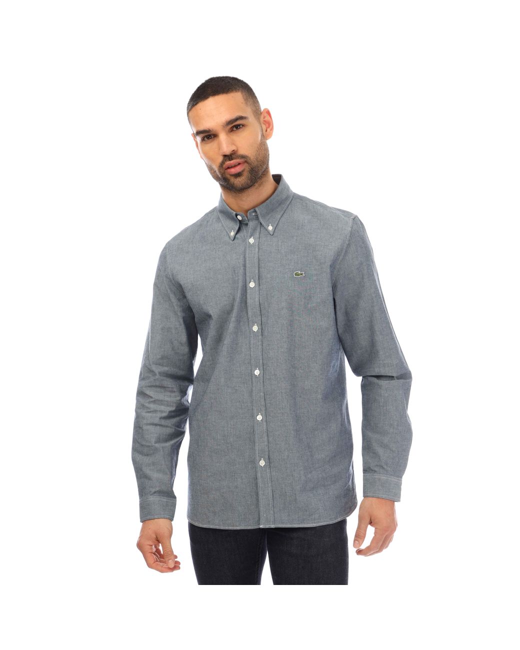 Lacoste Blue Long Sleeve Logo Shirt for men