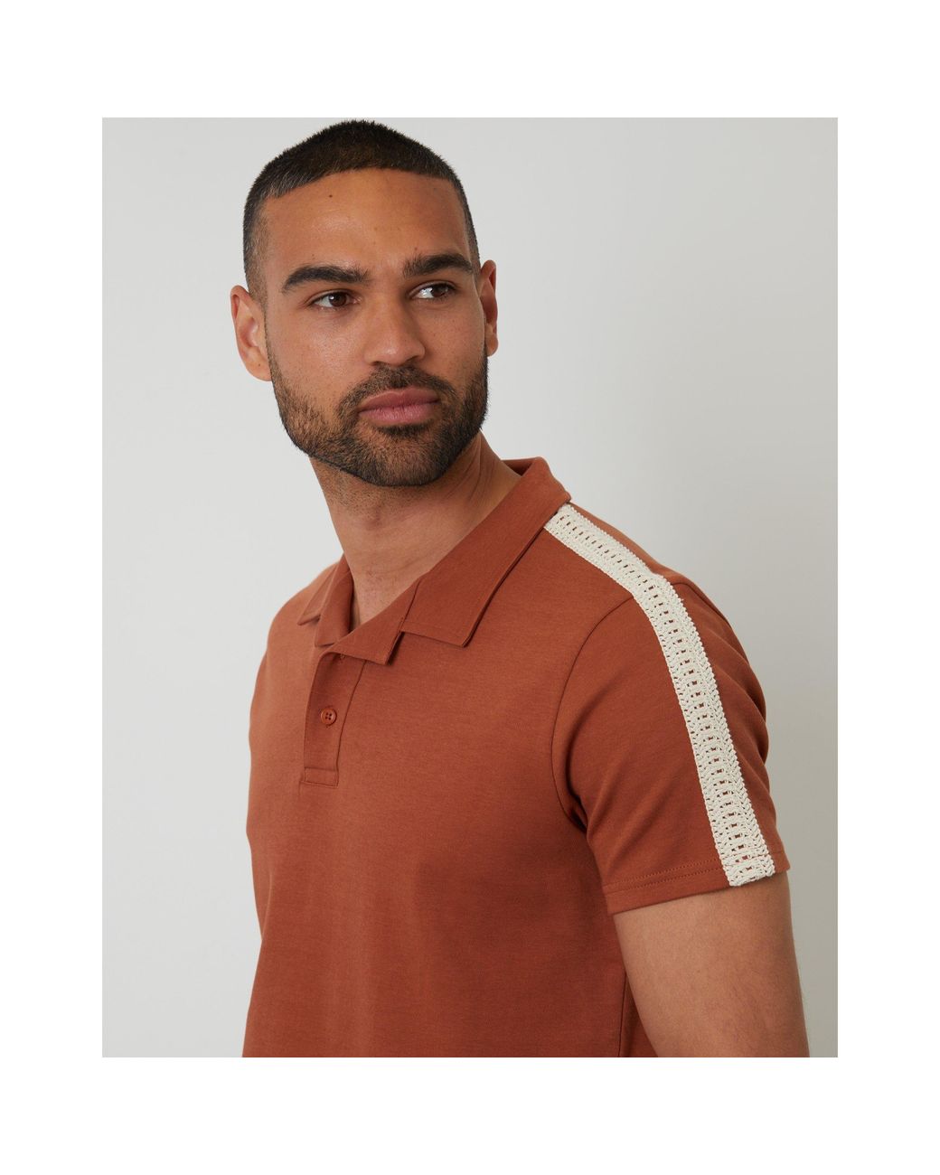 Threadbare Brown Kirkby Short-Sleeve Polo Shirt for men