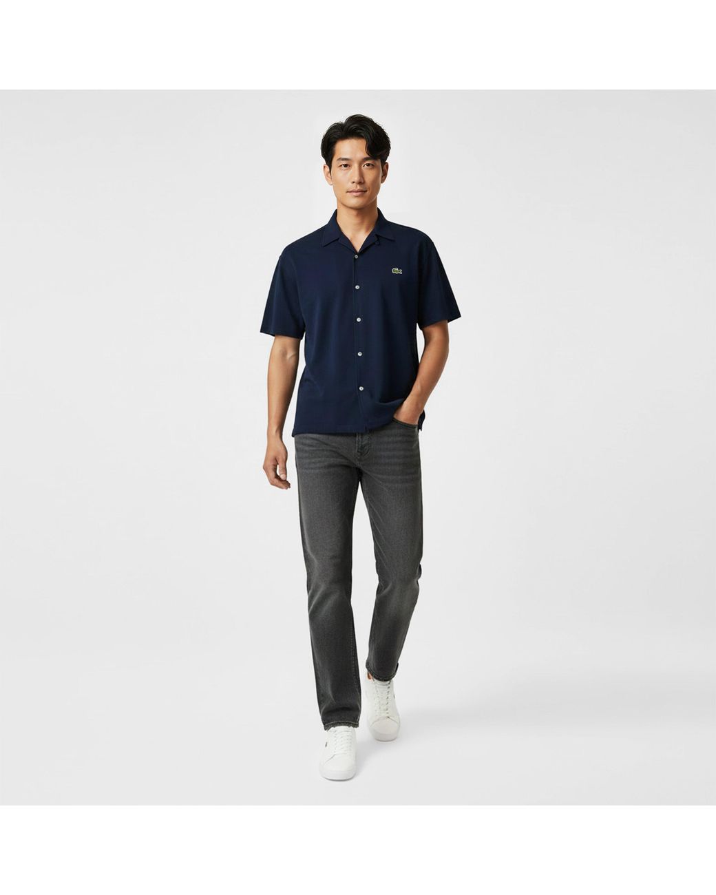 Lacoste Blue Short Sleeve Plain Shirt for men