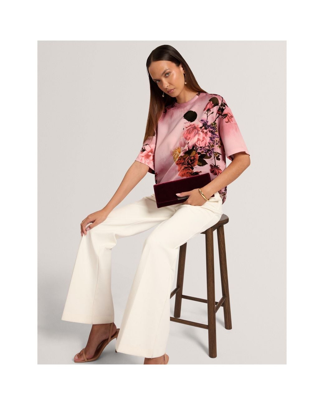 Ted Baker Pink Ted Satin T-Shirt Ld71