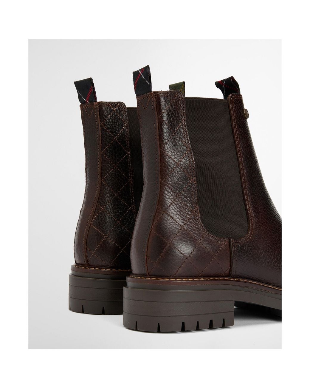 Barbour Brown Quilted Leather Chelsea Boots