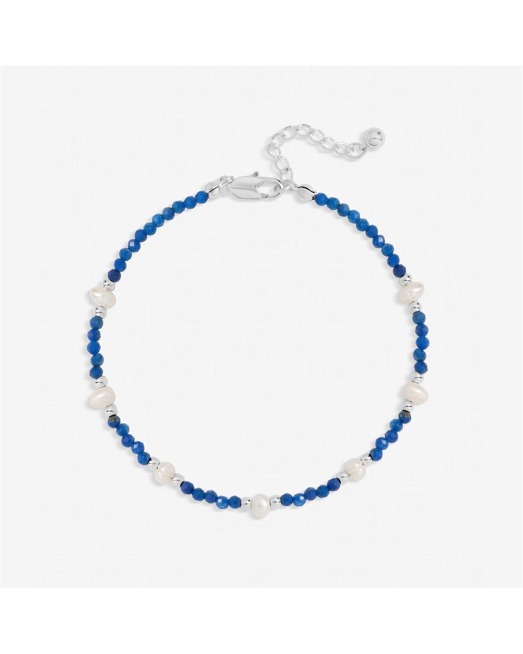 Inicio Blue Plated Lapis & Pearl Bracelet