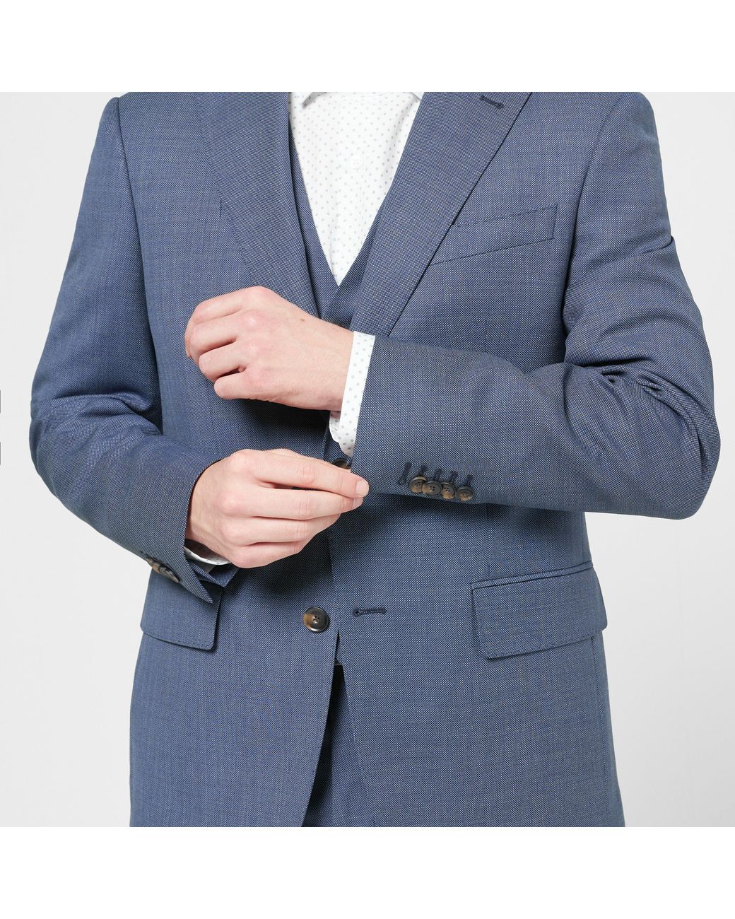 Richard James Blue Wilder Tailored Fit Birdseye Suit Jacket for men