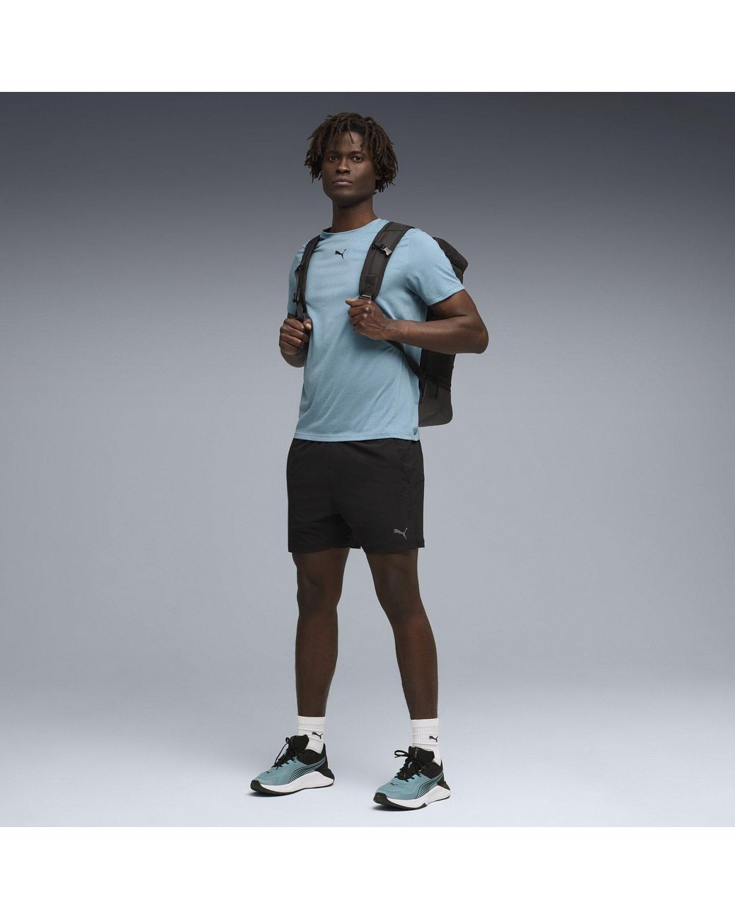 PUMA Blue Tad Short Sleeve Performance Gym Top for men