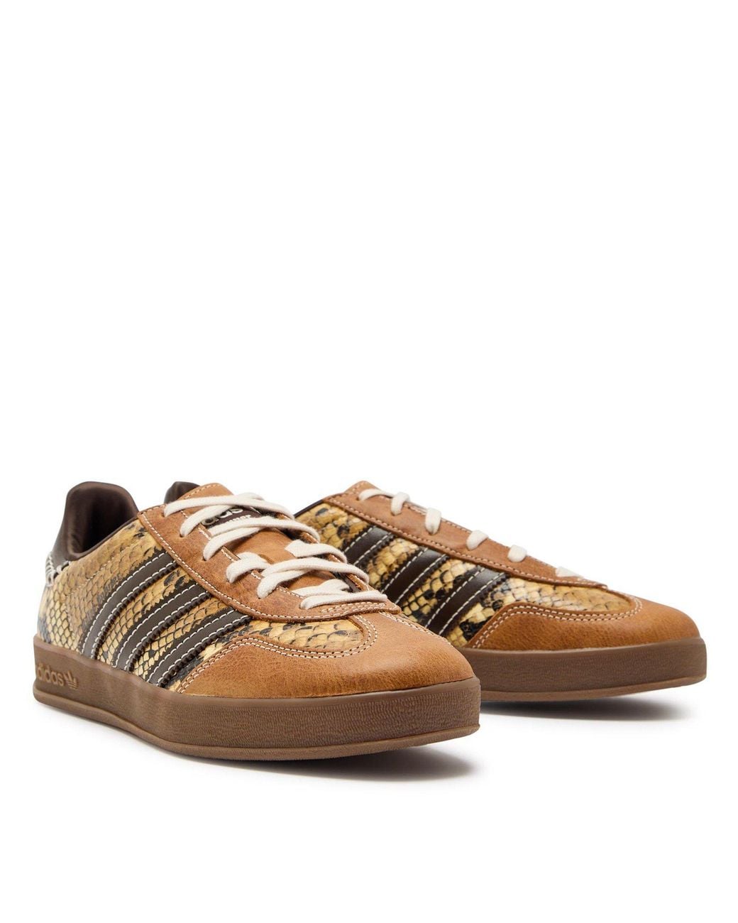 Adidas Originals Brown Gazelle Wales Bonner Snake Low-Top Trainers