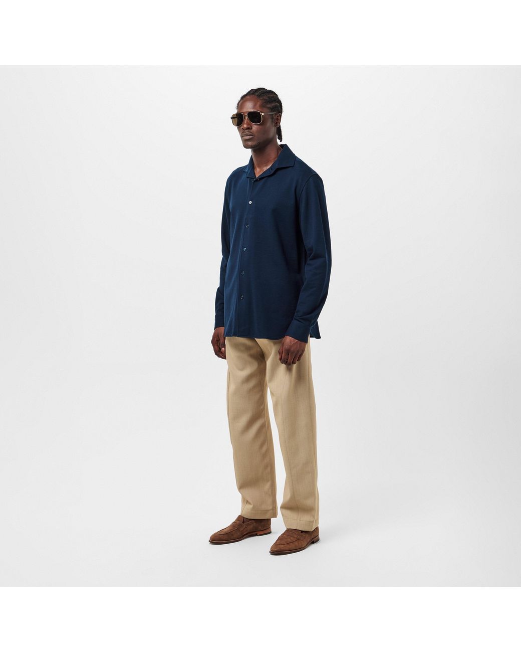 Brioni Blue Capri Tailored Fit Short Sleeve Polo Shirt for men