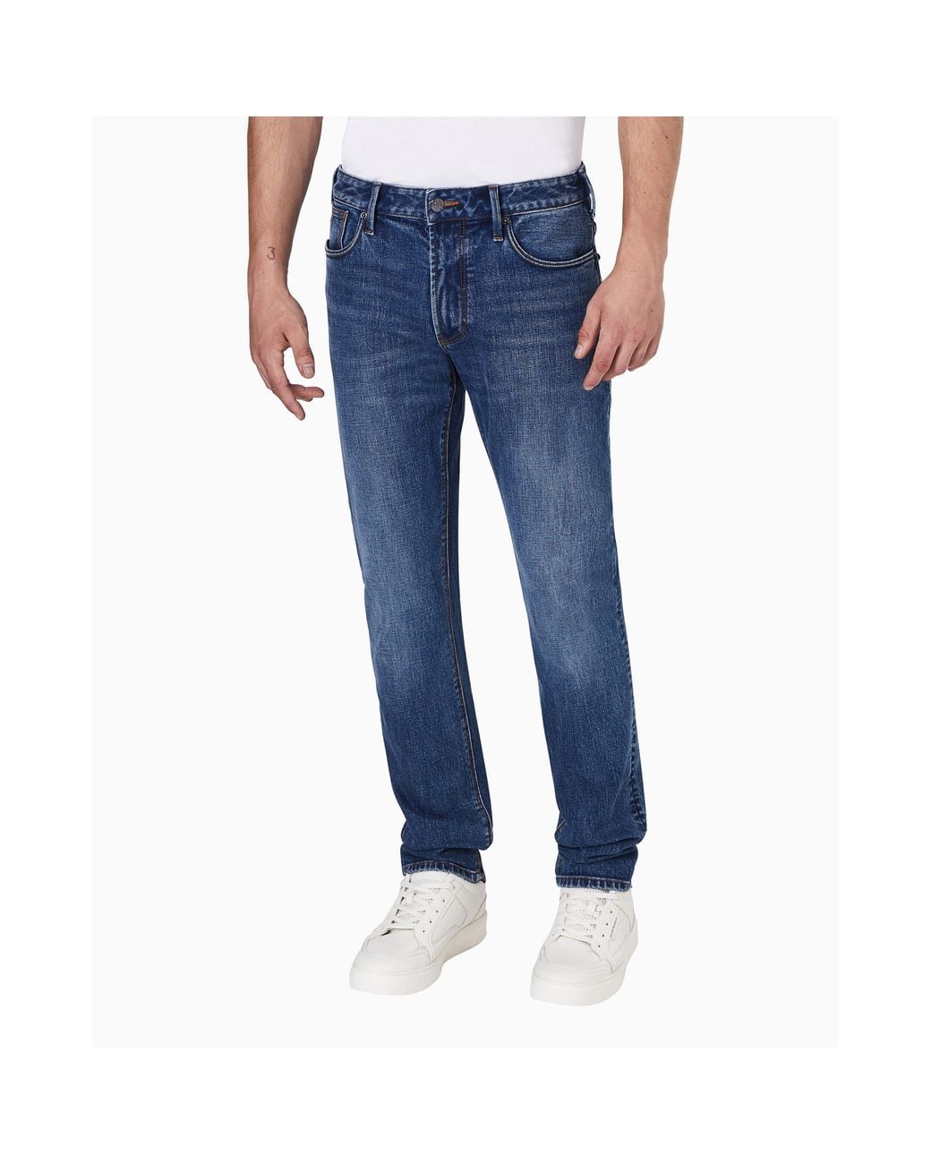 Emporio Armani Blue J06 Slim-Fit Trousers for men