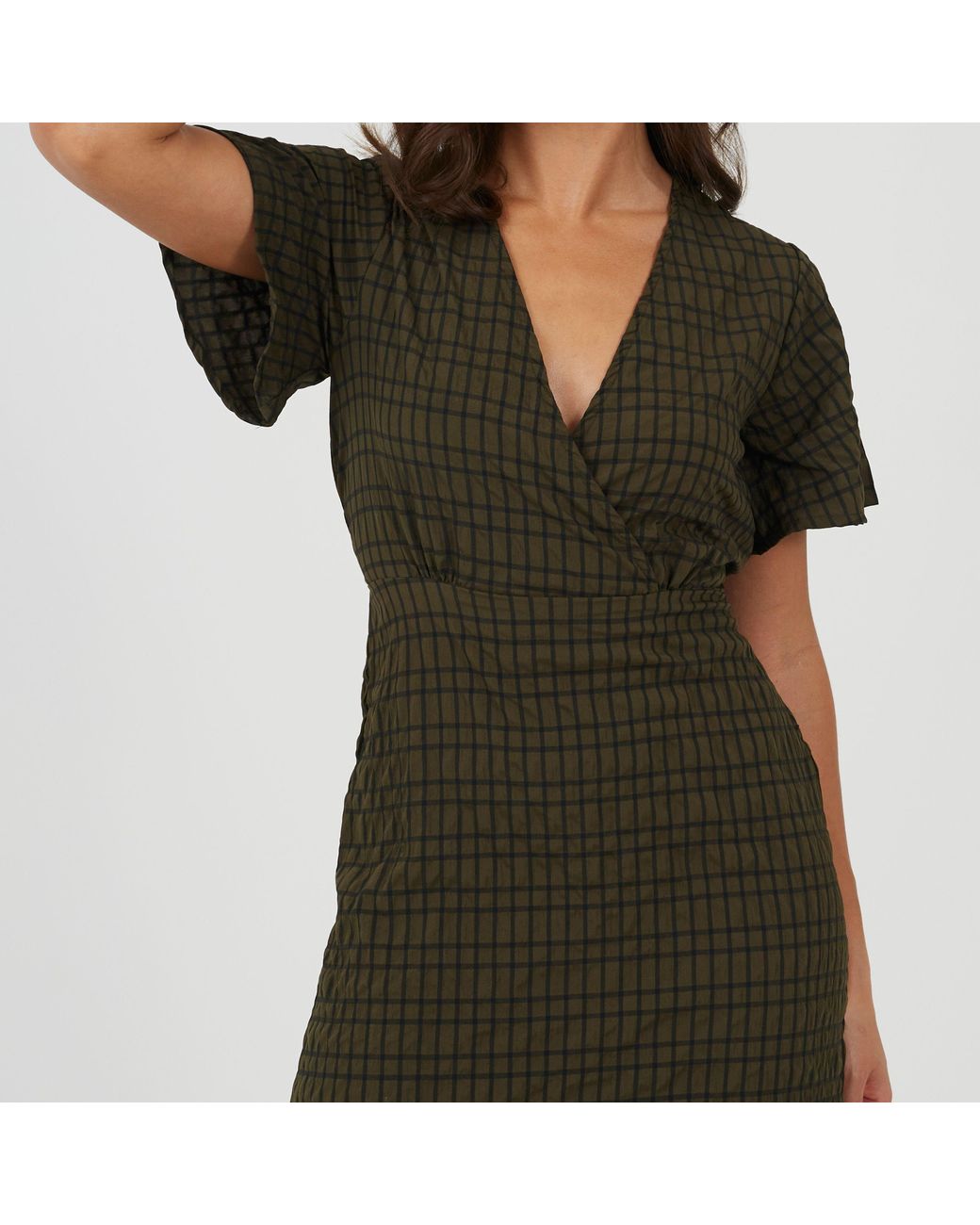 Brave Soul Green Tie Back Midi A Line Dress