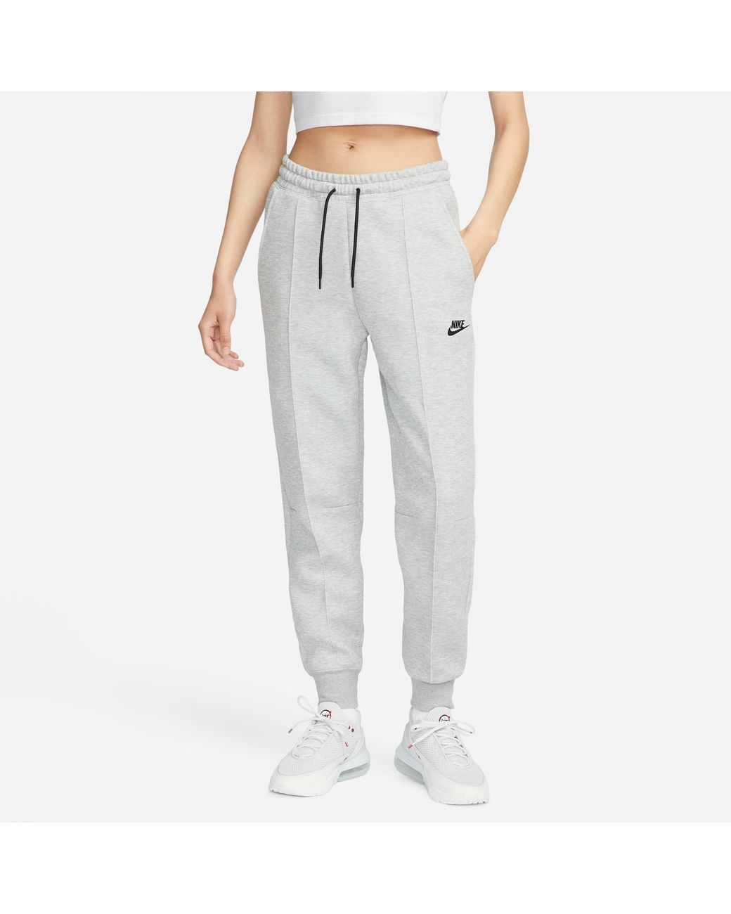 Nike Gray Sportswear Tech Fleece Mid-Rise Jogger Pants