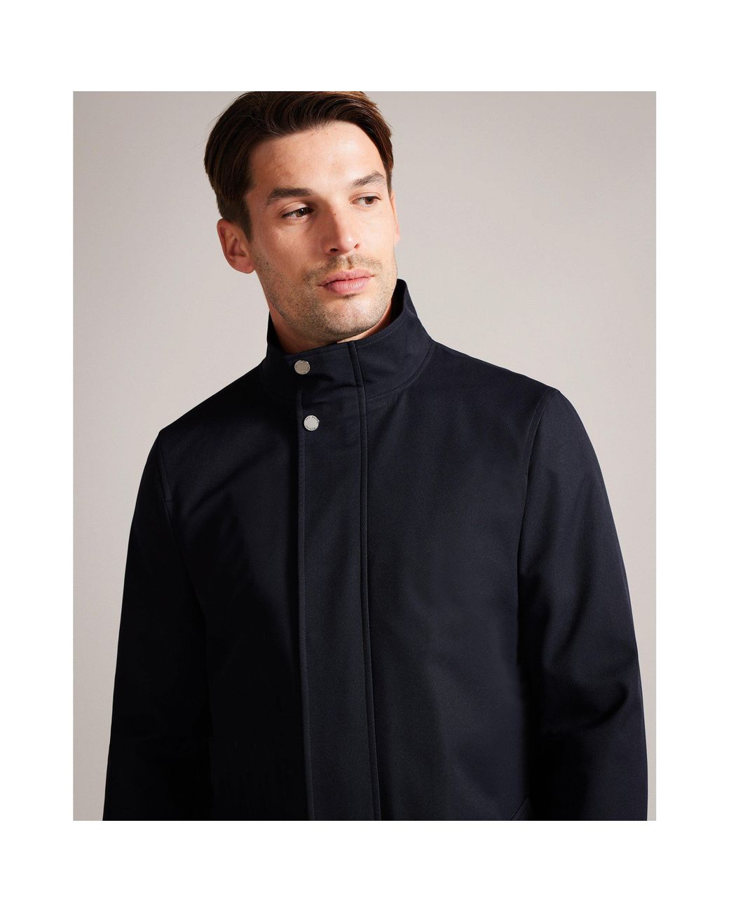 Ted Baker Blue Funnelcoat Overcoat for men
