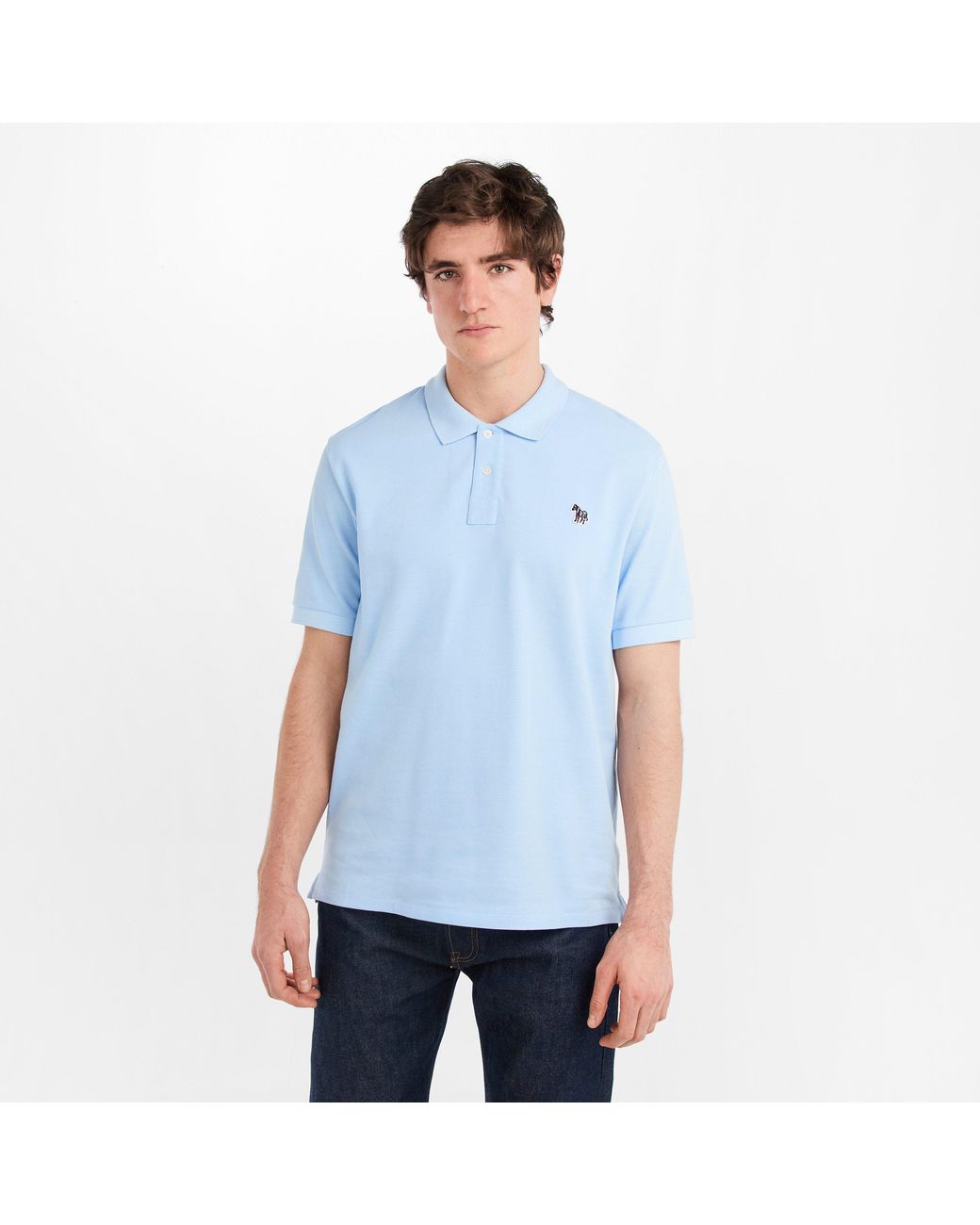 Paul Smith Blue Regular Fit Zebra Polo Shirt for men