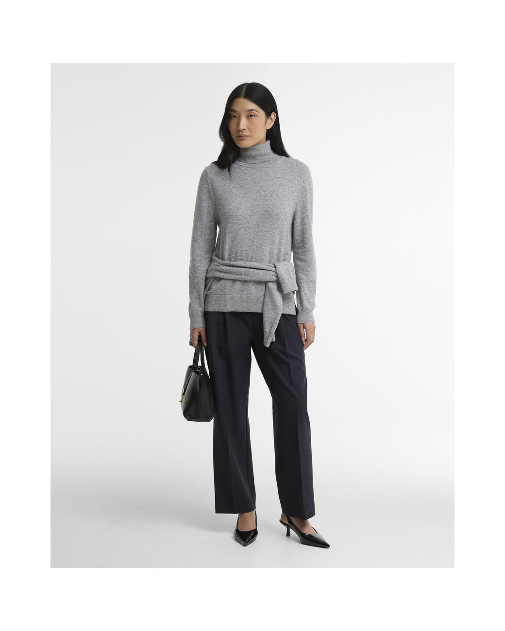 Barbour Gray Pendle Roll-Neck Jumper