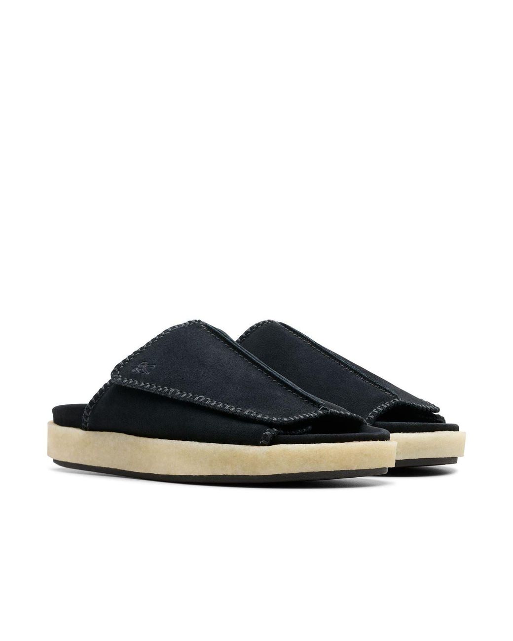 Clarks Blue Overleigh Suede Sliders for men