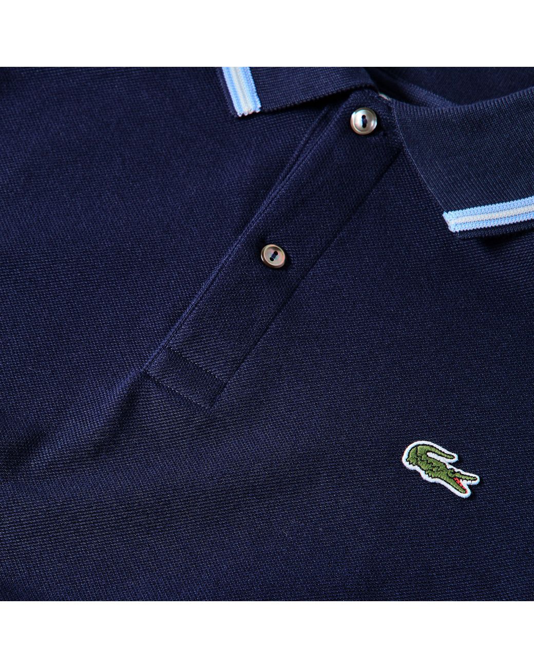 Lacoste Blue Tipped Short-Sleeve Polo Shirt for men