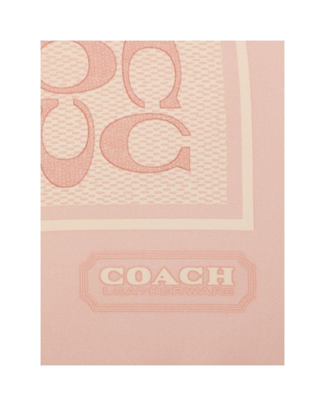 COACH Pink Signature C Printed Silk Square