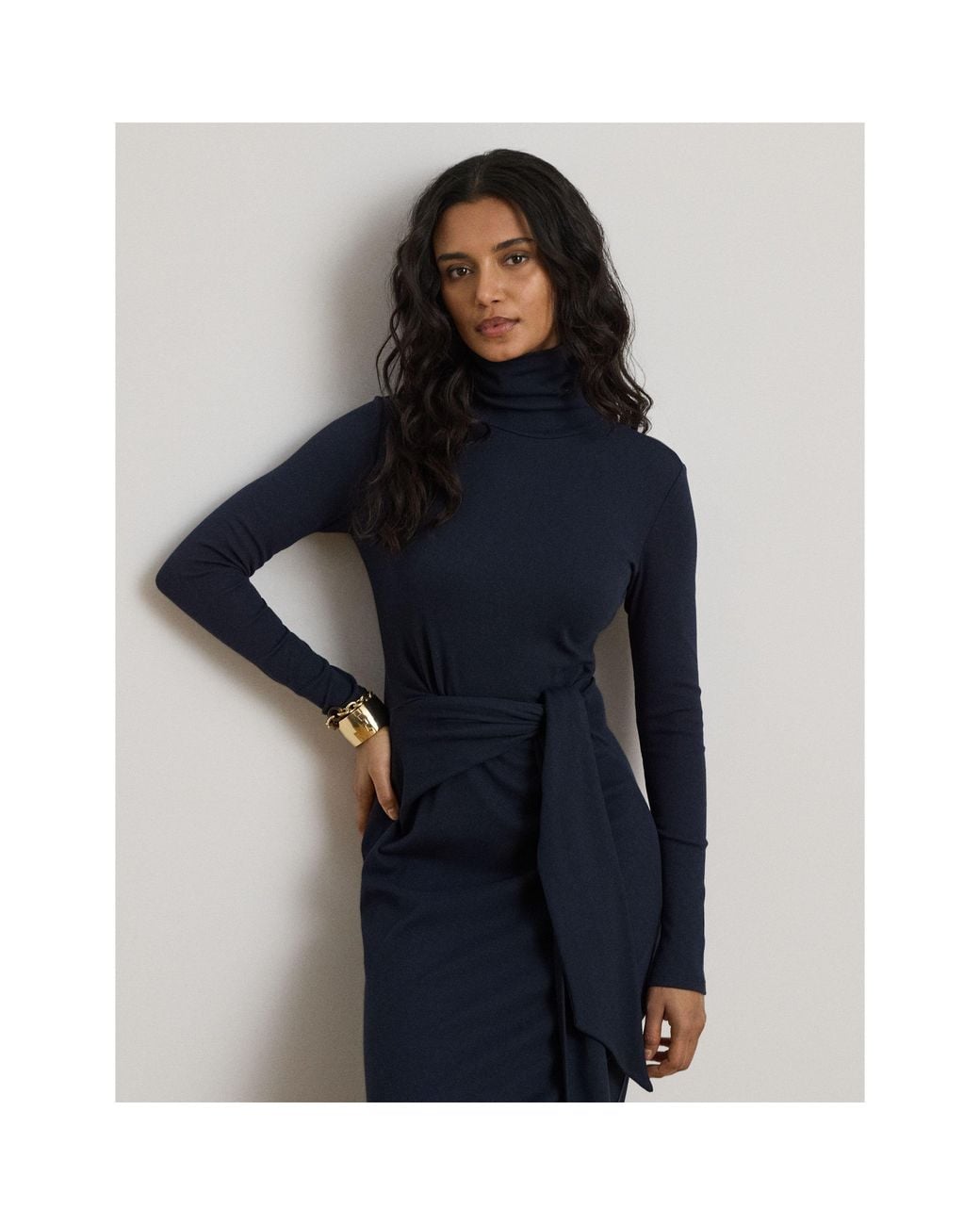 Ralph Lauren Blue Lrl Vaureen Dress Ld64