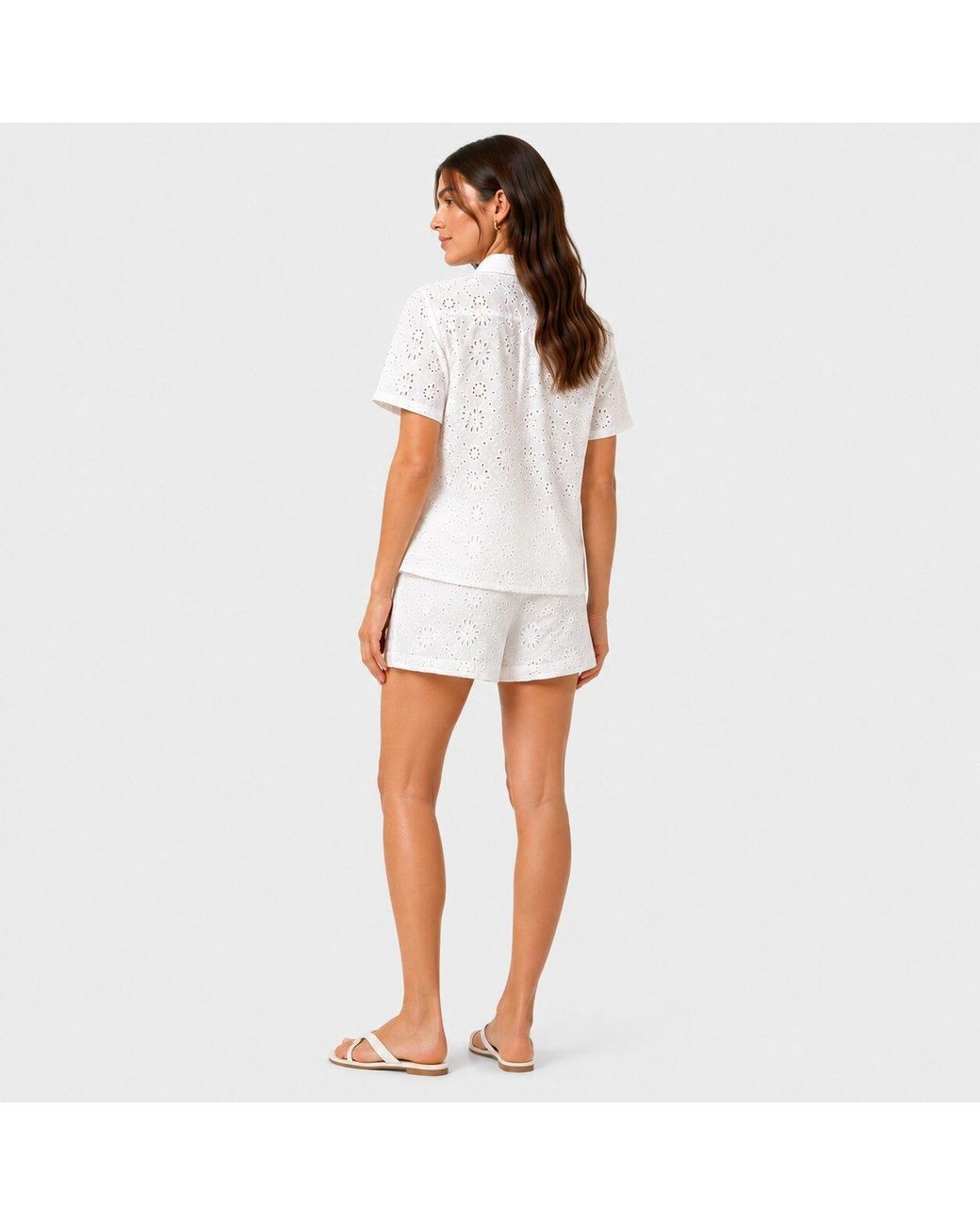 I Saw It First White Short-Sleeve Broderie Shirt