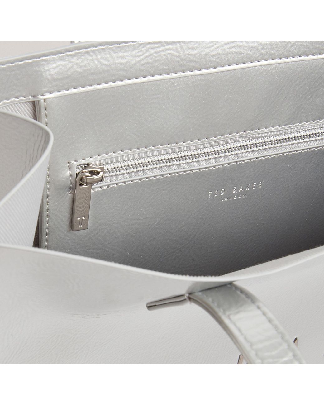 Ted Baker Gray Crinkle Icon Tote Bag