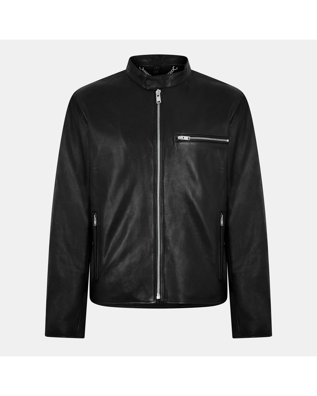 Belstaff Black Track Racer Leather Tailored Fit Jacket for men