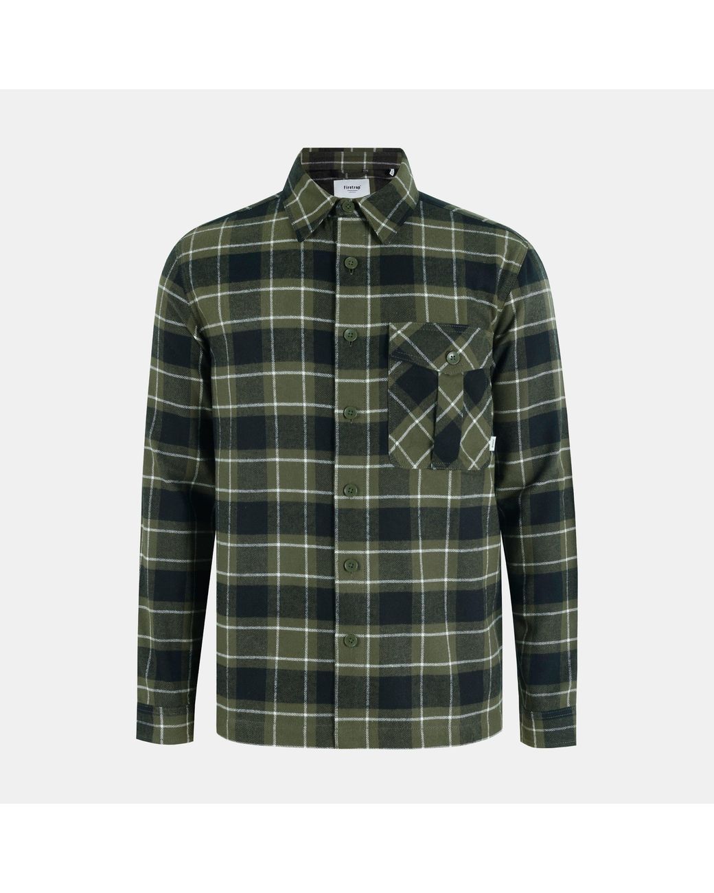 Firetrap Green Anthm Long-Sleeve Patterned Shirt for men