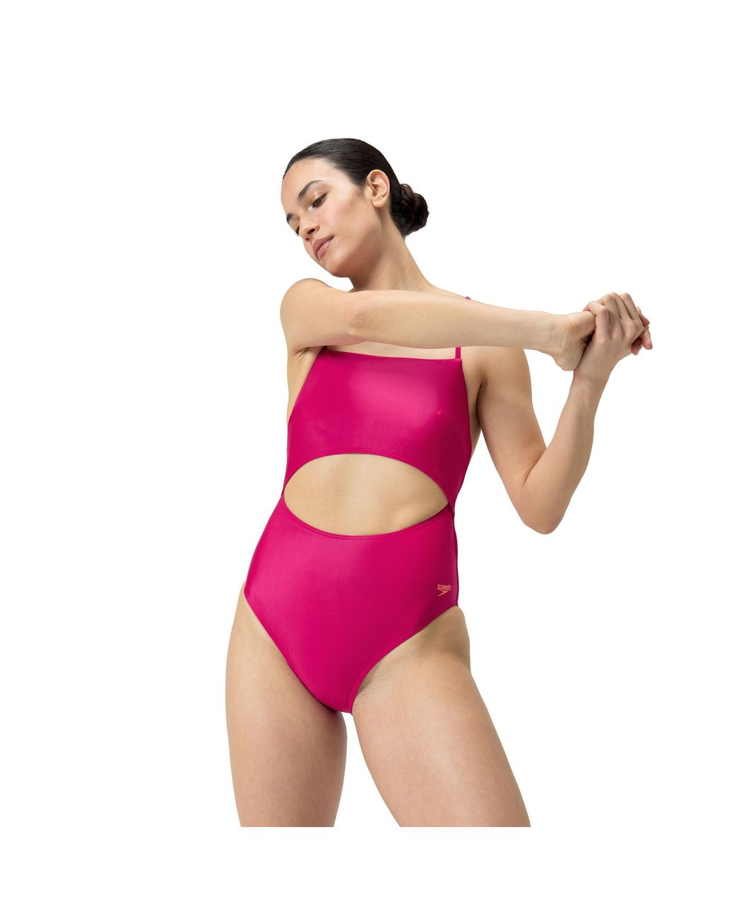 Speedo Pink Cut Out One Piece Swimsuit
