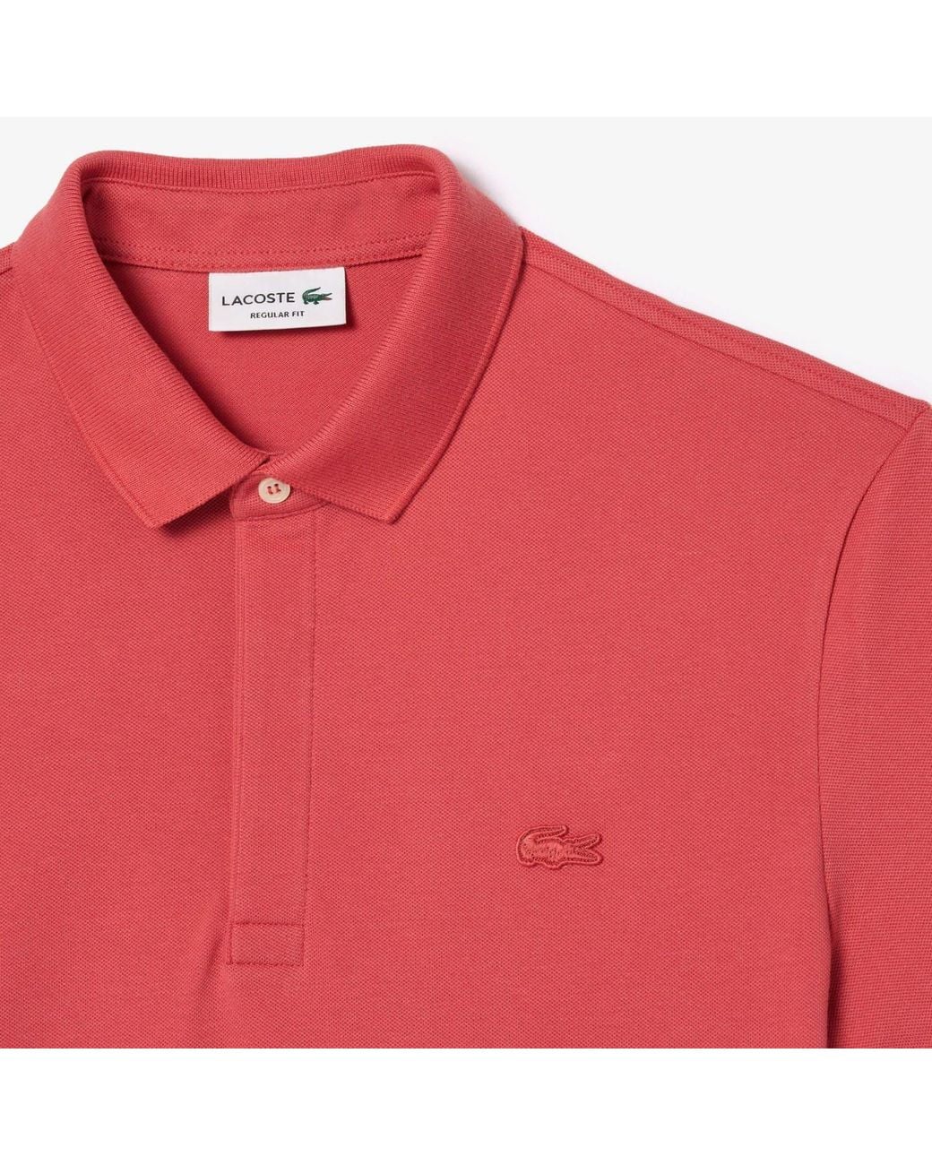 Lacoste Red Regular-Fit Paris Stretch Piqué Polo Shirt for men
