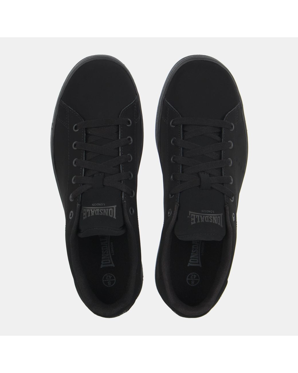 Lonsdale Black Leyton Leather Trainers for men