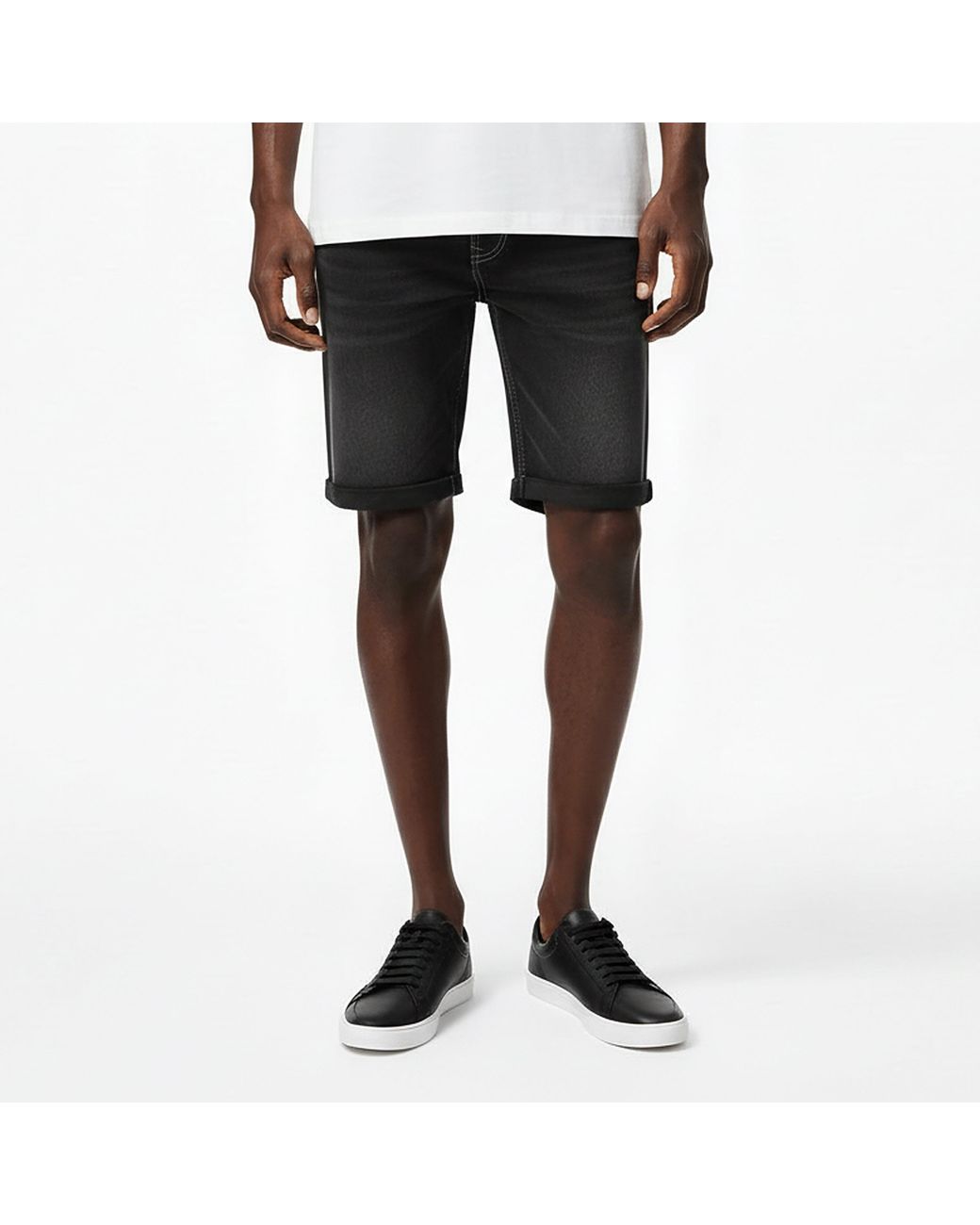 HUGO Black Denim Shorts for men