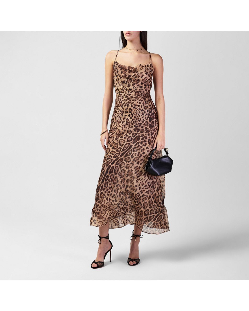 Bardot Brown Leopard Maxi Dress