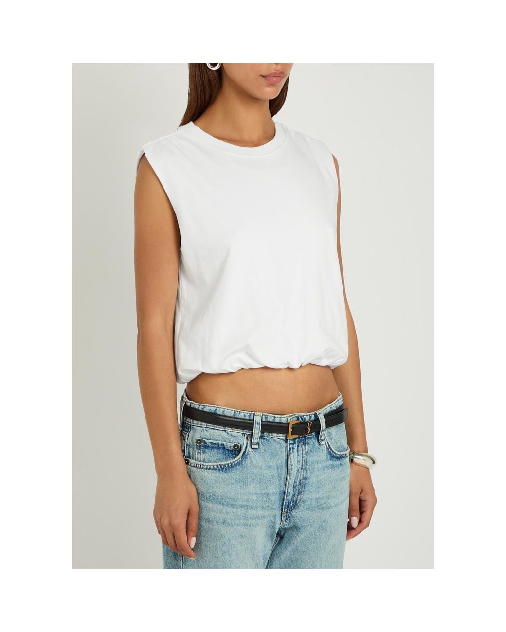 Rag & Bone White Mica Bubble Cotton Tank Top