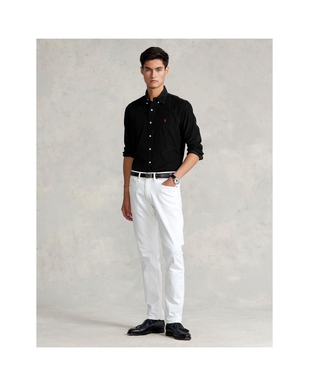 Polo Ralph Lauren Black Polo Cord Ls Shirt Sn64 for men