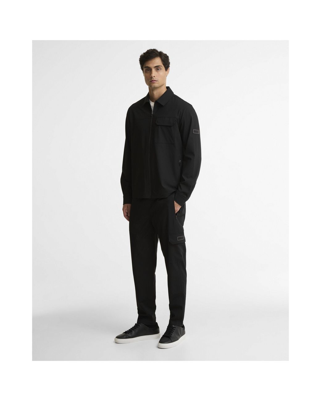 Barbour Black Tash Full-Zip Long-Sleeve Overshirt for men