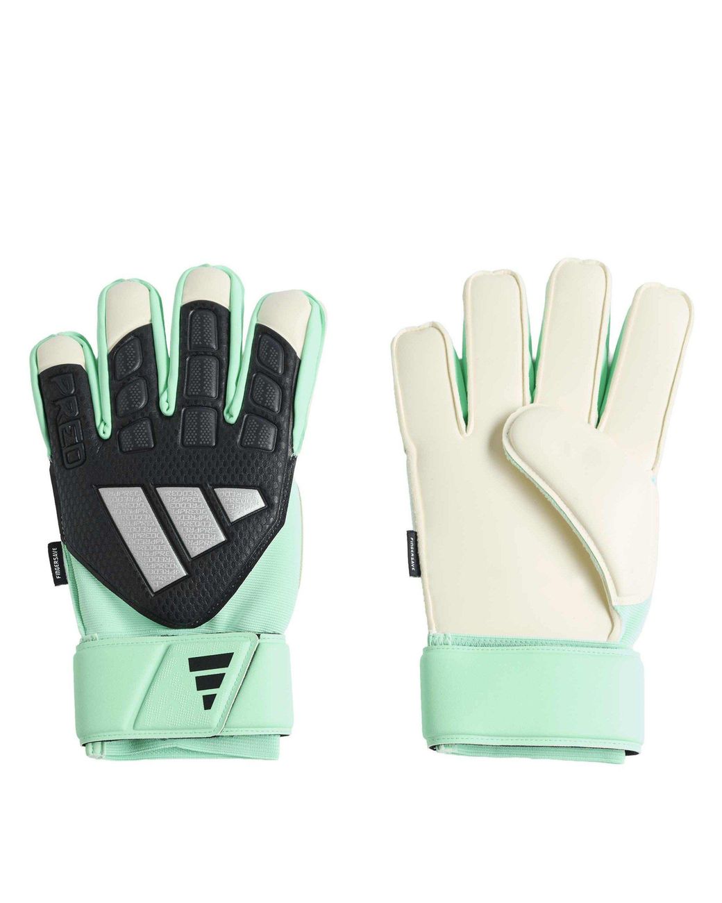 Adidas Green Predator Match Fingersave Goalkeeper Gloves Adults