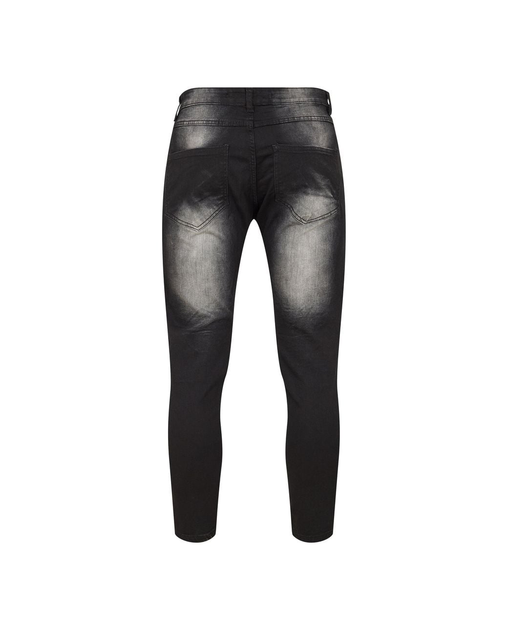 Brave Soul Black Biker Jeans With Distressed Details for men