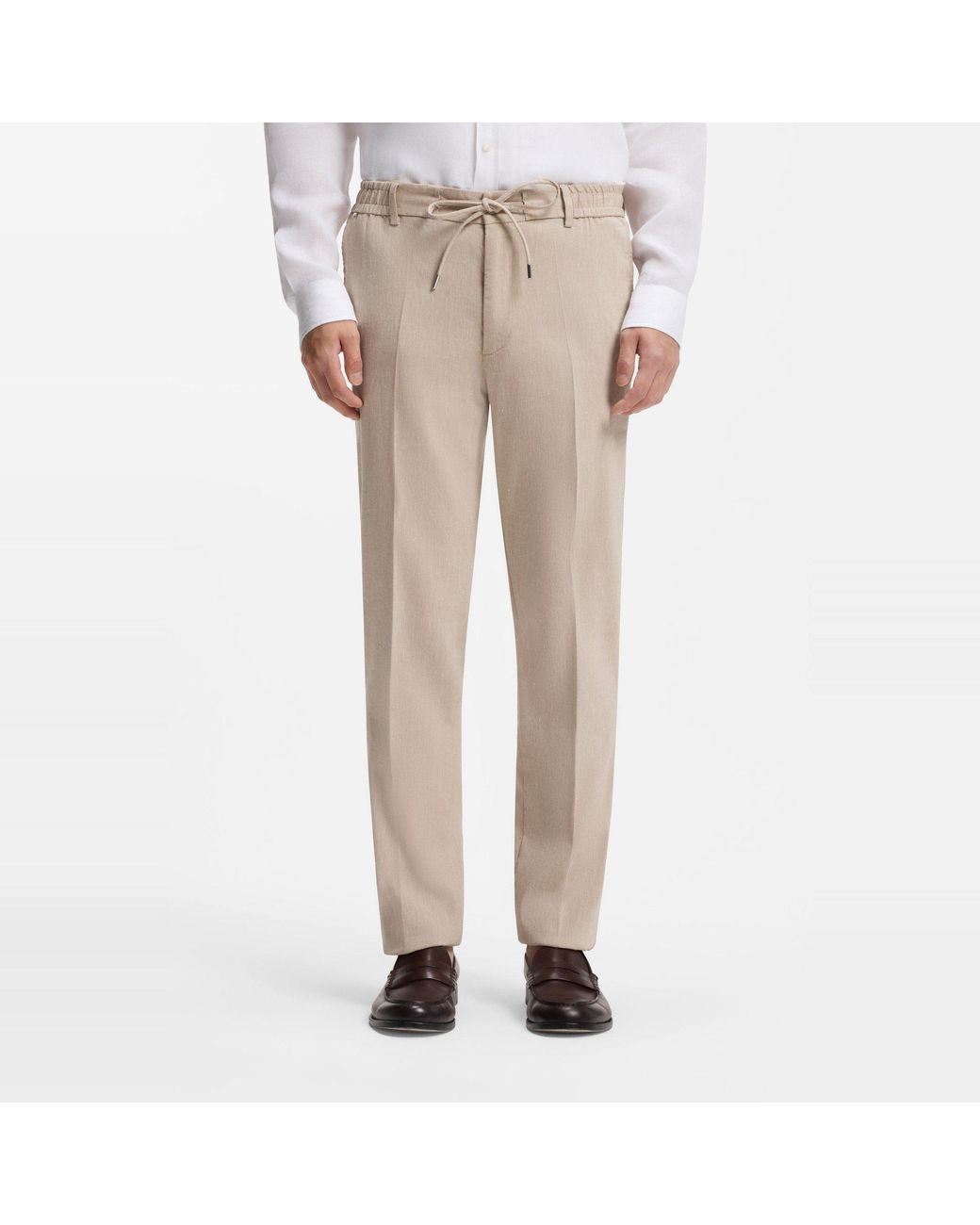 Boss Natural Straight Leg Trousers for men