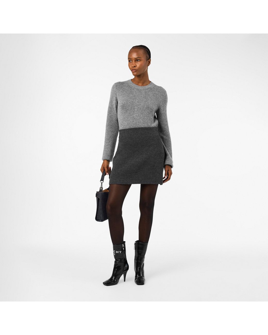 Givenchy Gray Fitted Mini Skirt