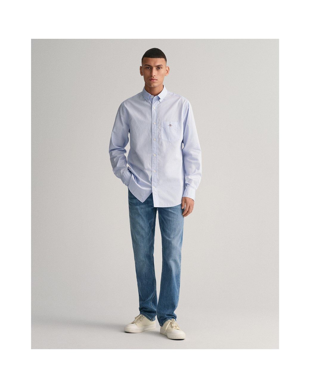 Gant Blue Regular Fit Poplin Shirt for men