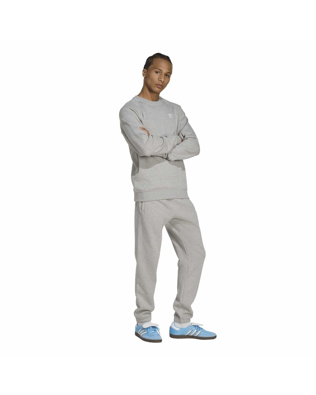 Adidas Originals Gray Adi Og Trefoil Ess F for men
