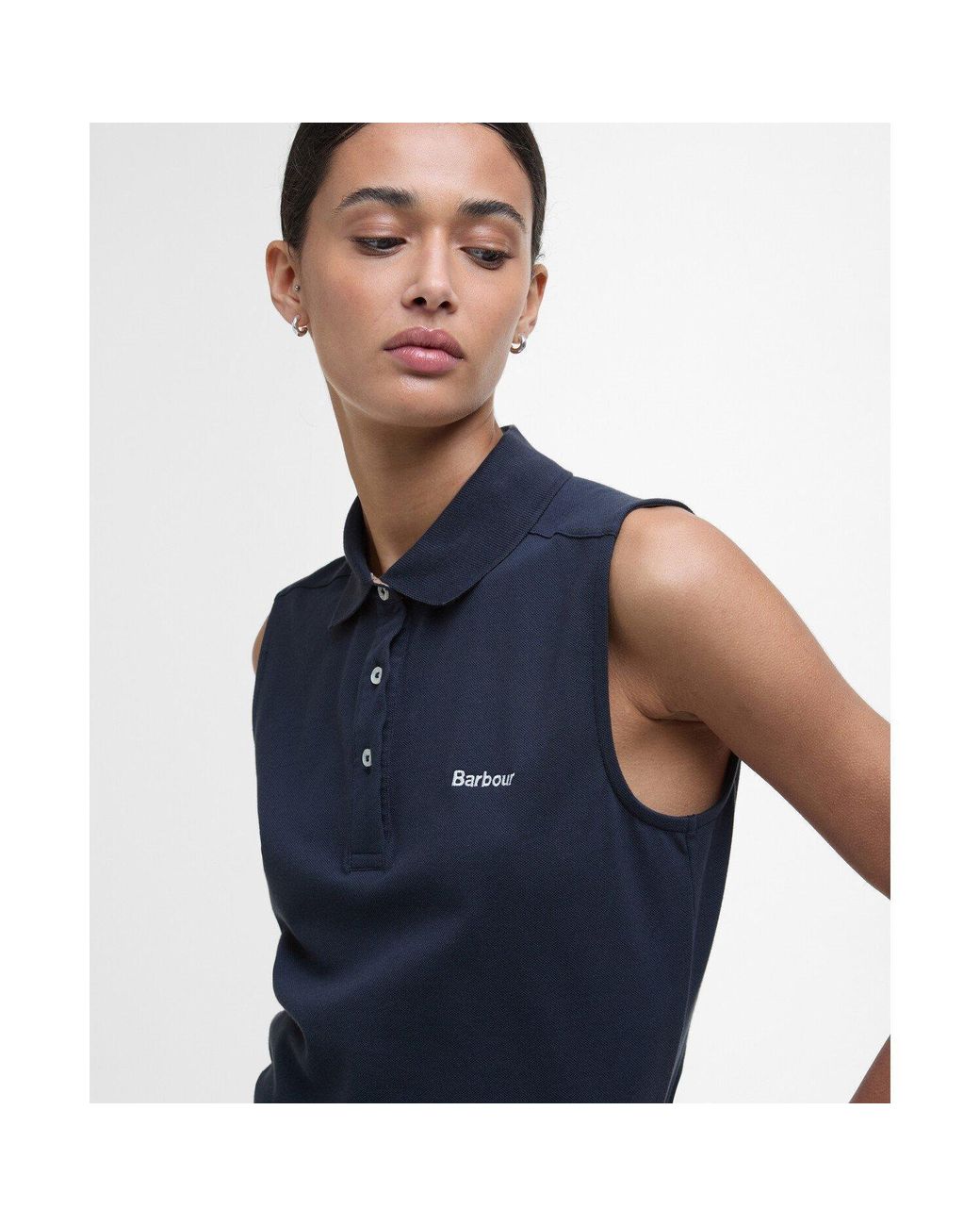 Barbour Blue Bowford Sleeveless Polo Shirt