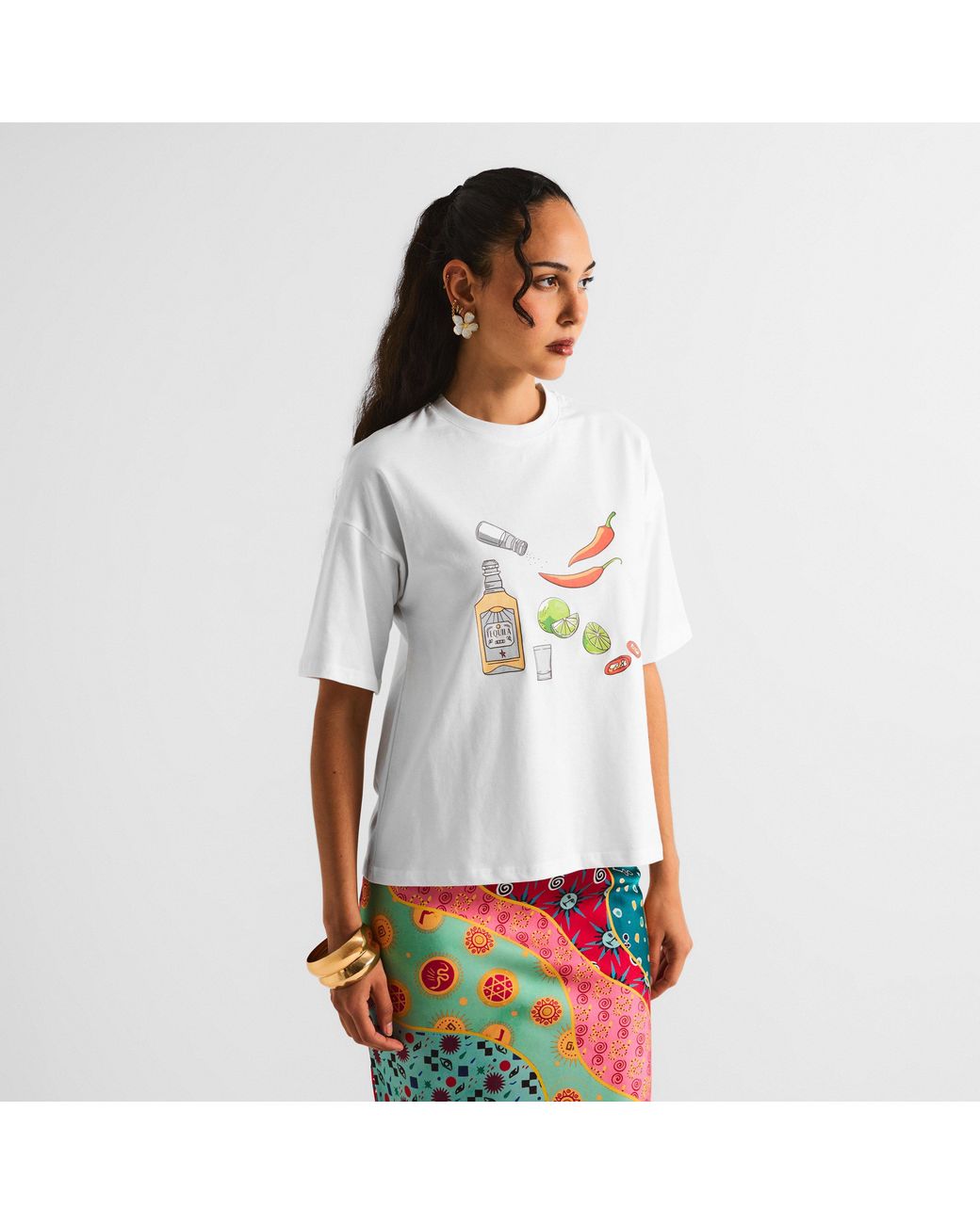 Never Fully Dressed White Oversized Fit T-Shirt