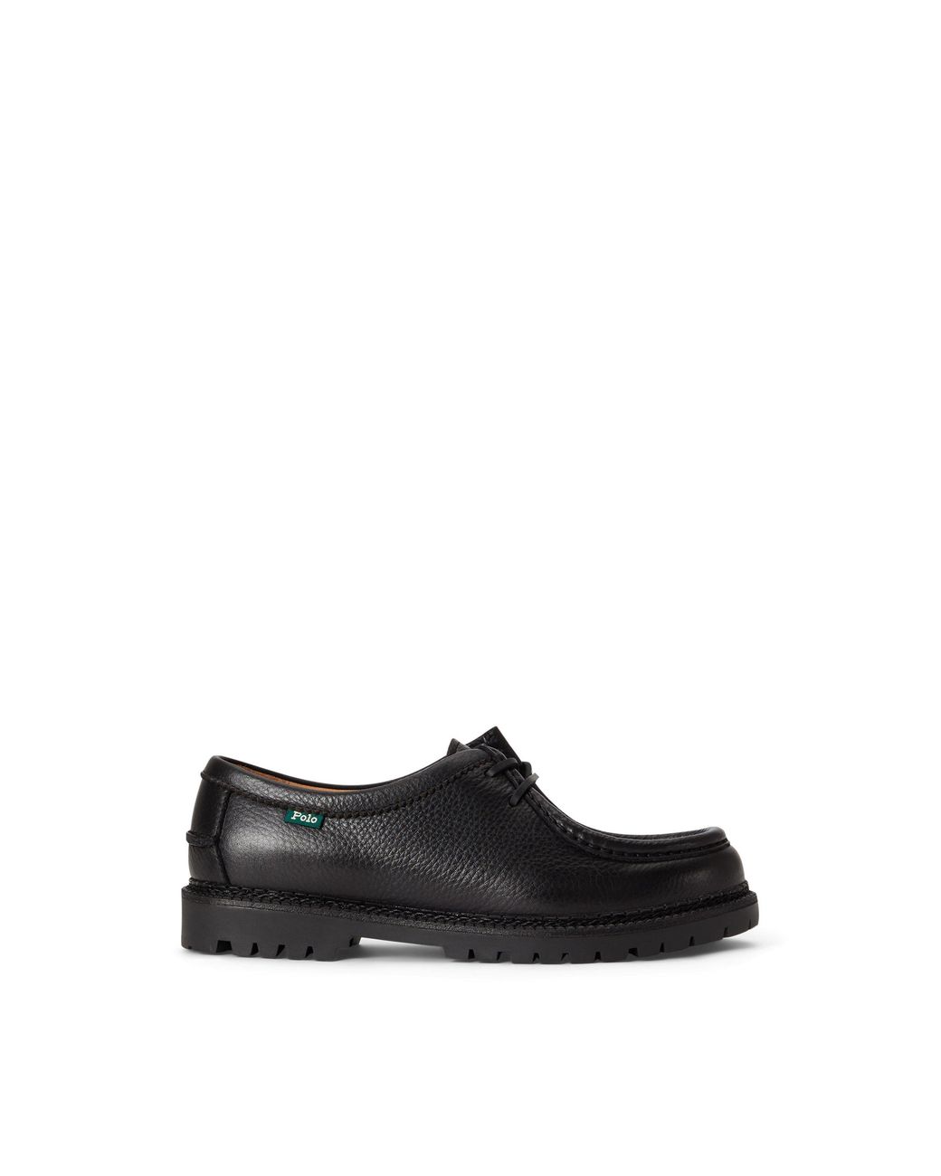 Polo Ralph Lauren Black Jett Apron Leather Moc-Toe Shoes for men